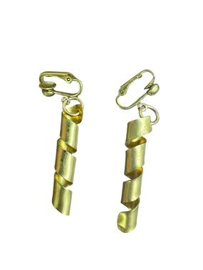 Vintage Gold Spiral Clip-On Earrings